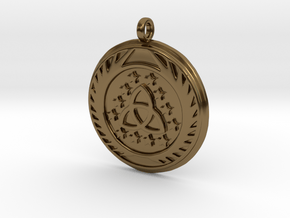 [The 100] (Small) Skaikru Symbol Pendant in Polished Bronze