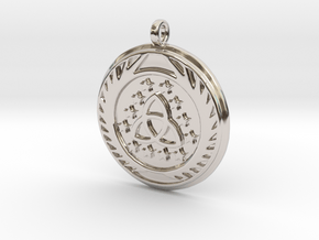 [The 100] (Small) Skaikru Symbol Pendant in Rhodium Plated Brass