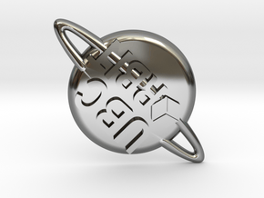 Orbit pin 2 in Fine Detail Polished Silver