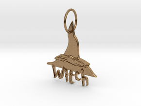 Witch Key Chain by Graphic Glee in Natural Brass