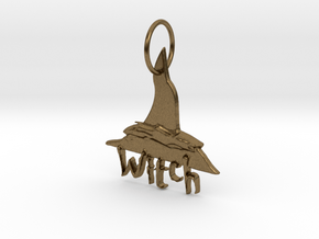 Witch Key Chain by Graphic Glee in Natural Bronze