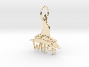 Witch Key Chain by Graphic Glee in 14k Gold Plated Brass