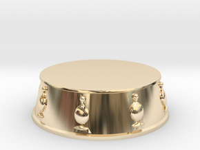 Chess Bishop Base - 1 inch in 14k Gold Plated Brass