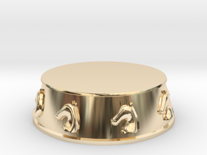 Chess Knight Base - 1 inch in 14k Gold Plated Brass