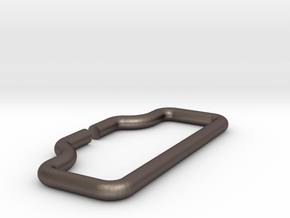 Belt Buckle Loop in Polished Bronzed Silver Steel