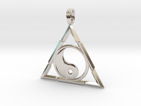 TRINITY YIN-YANG in Rhodium Plated Brass