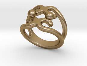 Two Bubbles Ring 20 - Italian Size 20 in Polished Gold Steel