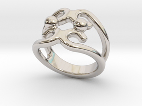 Two Bubbles Ring 22 - Italian Size 22 in Rhodium Plated Brass
