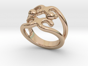 Two Bubbles Ring 24 - Italian Size 24 in 14k Rose Gold Plated Brass