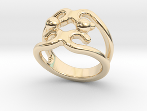 Two Bubbles Ring 25 - Italian Size 25 in 14K Yellow Gold