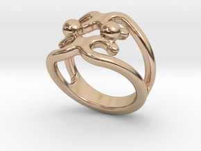 Two Bubbles Ring 27 - Italian Size 27 in 14k Rose Gold Plated Brass