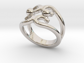 Two Bubbles Ring 27 - Italian Size 27 in Rhodium Plated Brass