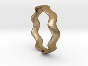 MEDIUM WAVE Ring in Polished Gold Steel