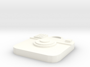 Camera Keychain in White Processed Versatile Plastic