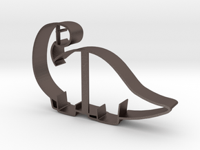 Brontosaurus Cookie Cutter in Polished Bronzed Silver Steel