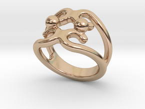 Two Bubbles Ring 32 - Italian Size 32 in 14k Rose Gold Plated Brass