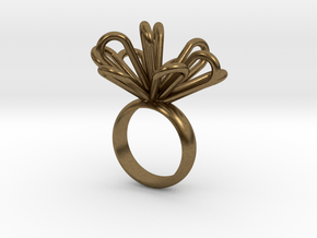 Loopy petals ring in Natural Bronze