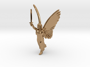32mm Angel with sword in Polished Brass