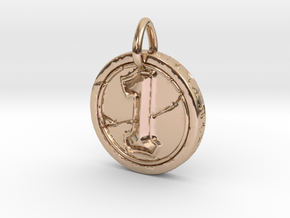 Hearth Stone Coin Pendant in 14k Rose Gold Plated Brass