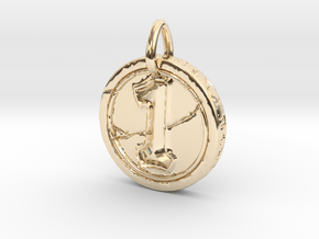 Hearth Stone Coin Pendant in 14K Yellow Gold