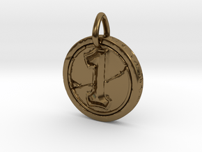 Hearth Stone Coin Pendant in Polished Bronze