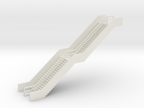 N Scale Station Stairs H50mm in White Natural Versatile Plastic