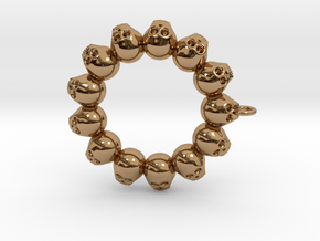 Thirteen Skull pendant in Polished Brass