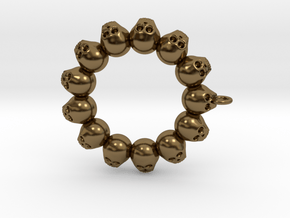 Thirteen Skull pendant in Polished Bronze