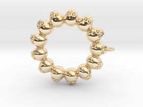 Thirteen Skull pendant in 14k Gold Plated Brass