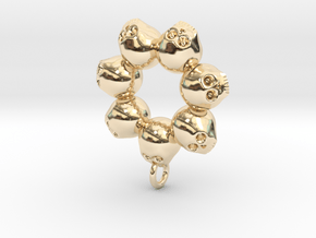 Seven Skull pendant in 14K Yellow Gold