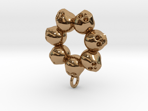 Seven Skull pendant in Polished Brass
