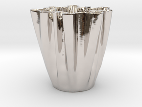 Cloth Cup in Rhodium Plated Brass