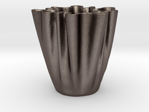 Cloth Cup in Polished Bronzed Silver Steel