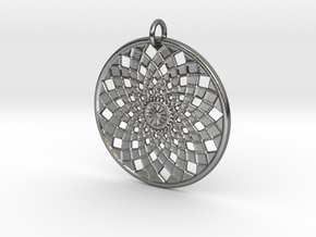 Flower Mandala No 2 in Polished Silver