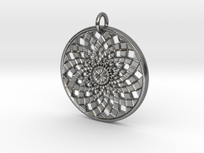 Flower Mandala No. 2 (for bronze steel) in Polished Silver