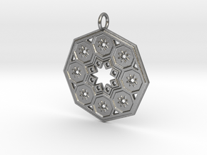 Octagon Star Mandala in Natural Silver