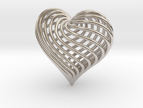Twirling Heart Pendant in Platinum