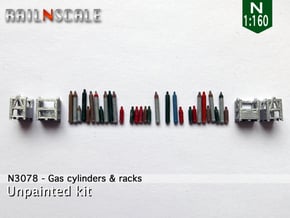 Gas cylinders and racks (N 1:160) in Tan Fine Detail Plastic