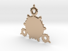 Mandelbrot 3 Leaf In Pendant in 14k Rose Gold Plated Brass