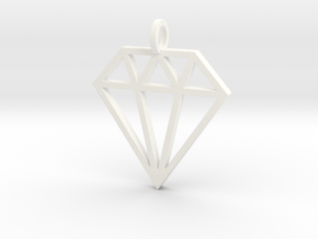 Pendant 'Diamond' in White Processed Versatile Plastic