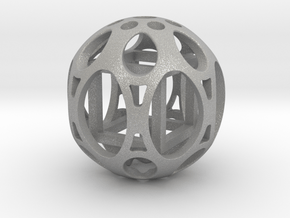 Sphere housing a cube in Aluminum