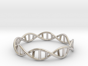 DNA Ring in Rhodium Plated Brass: 8 / 56.75