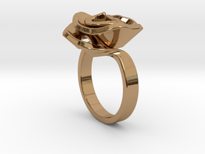 Rose ring in Polished Brass