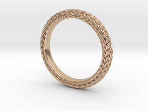Etruscan Chain Ring in 14k Rose Gold Plated Brass