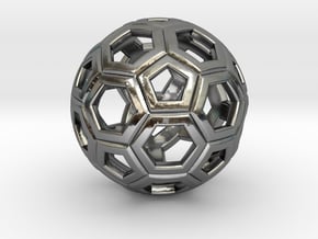 Soccer Ball 1 Inch in Fine Detail Polished Silver
