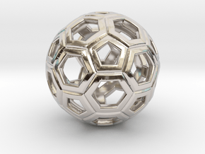 Soccer Ball 1 Inch in Platinum