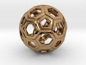 Soccer Ball 1 Inch in Polished Brass
