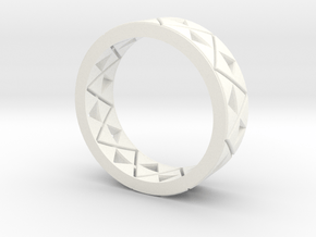 Triforce Ring Size 8 in White Processed Versatile Plastic