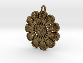 Shells Mandala Pendant in Polished Bronze