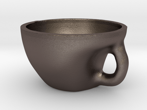 Tea Bowl in Polished Bronzed Silver Steel